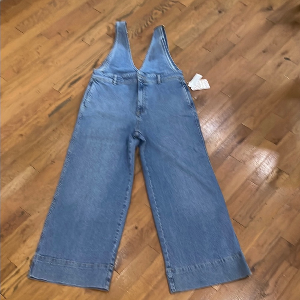 Free People Blue Denim Overalls